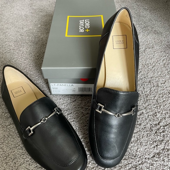 New with Box Lord&Taylor Black Leather Loafer Shoe - Picture 4 of 7